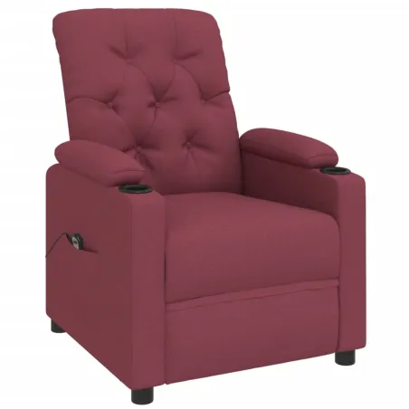 Fauteuil inclinable électrique Rouge bordeaux Tissu