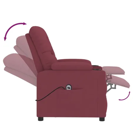 Fauteuil inclinable électrique Rouge bordeaux Tissu