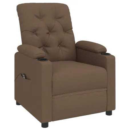 Fauteuil inclinable électrique Marron Tissu