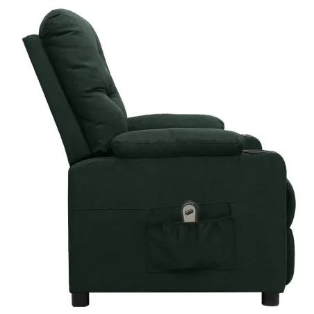 Fauteuil inclinable électrique Vert foncé Tissu