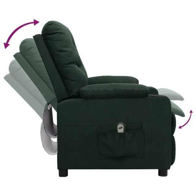 Fauteuil inclinable électrique Vert foncé Tissu