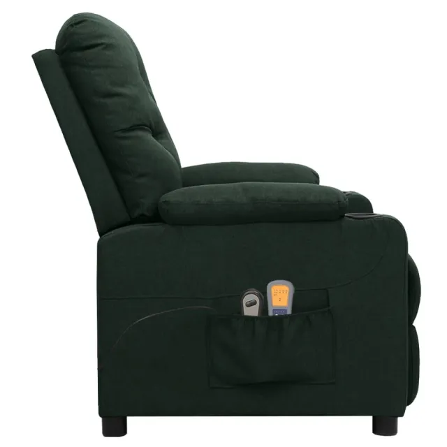 Fauteuil électrique de massage Vert foncé Tissu