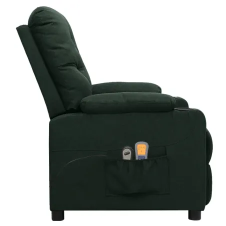 Fauteuil électrique de massage Vert foncé Tissu
