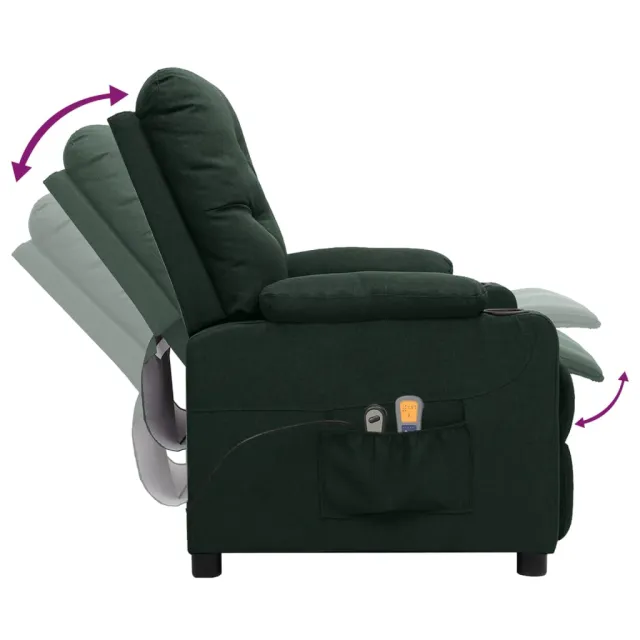 Fauteuil électrique de massage Vert foncé Tissu
