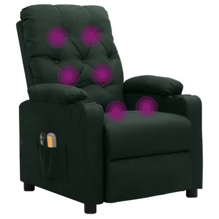 Fauteuil électrique de massage Vert foncé Tissu