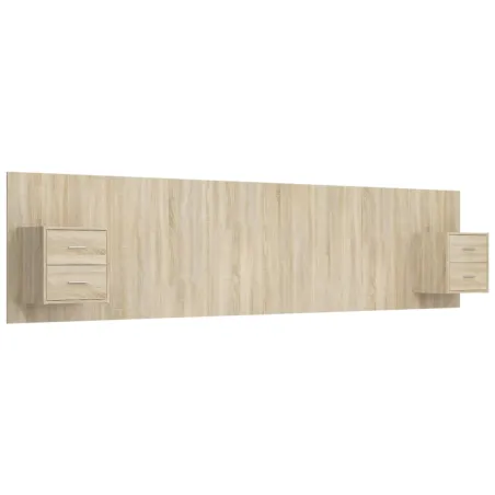 Tête de lit avec armoires Chêne sonoma Bois d'ingénierie