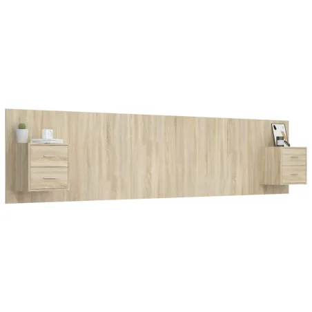 Tête de lit avec armoires Chêne sonoma Bois d'ingénierie
