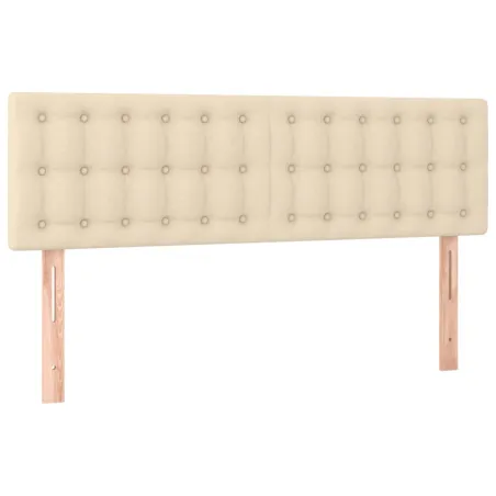 Sommier à lattes de lit avec matelas Crème 140x200 cm Tissu