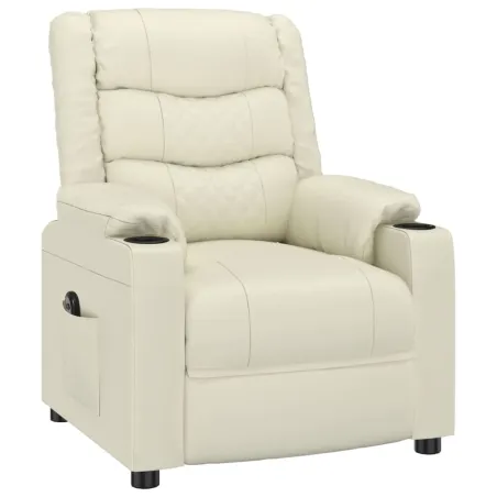 Fauteuil inclinable électrique Crème Similicuir