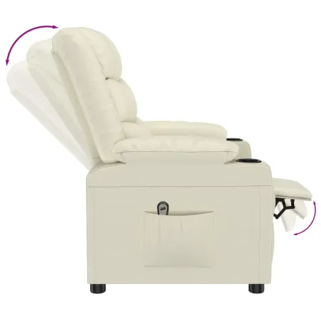 Fauteuil inclinable électrique Crème Similicuir