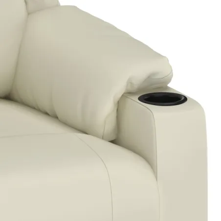 Fauteuil inclinable électrique Crème Similicuir