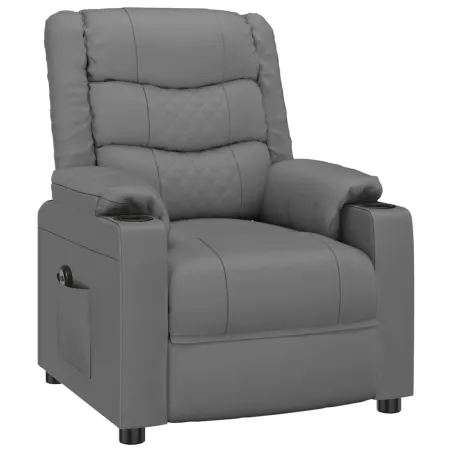 Fauteuil inclinable électrique Gris Similicuir