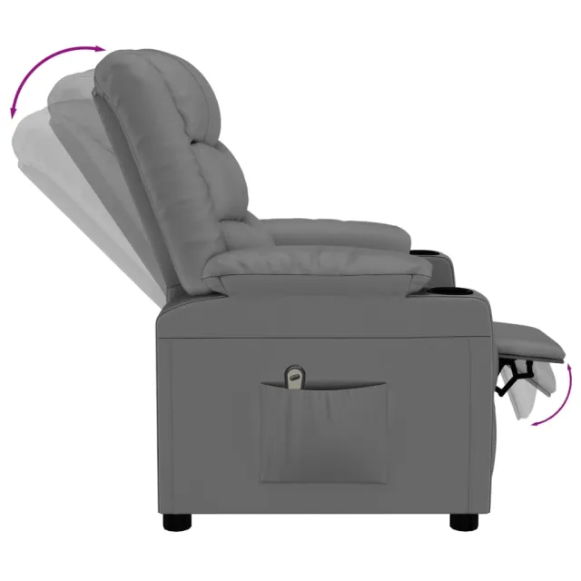 Fauteuil inclinable électrique Gris Similicuir