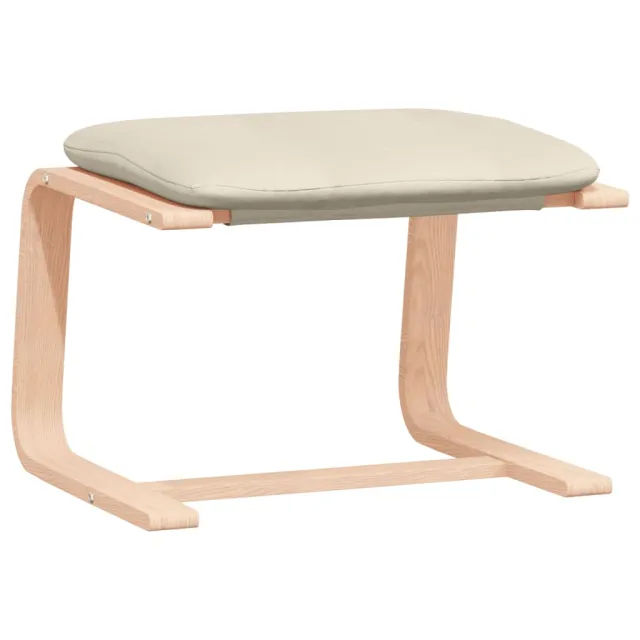 Chaise de relaxation avec repose-pied Crème Tissu