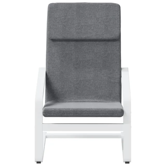 Chaise de relaxation avec repose-pied Gris foncé Tissu
