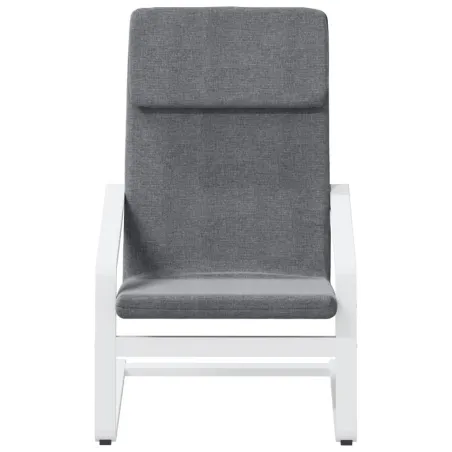 Chaise de relaxation avec repose-pied Gris foncé Tissu
