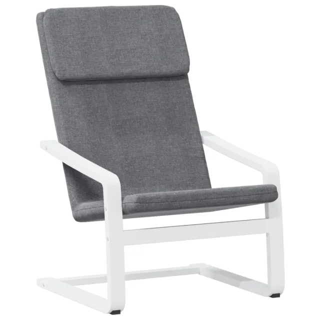 Chaise de relaxation avec repose-pied Gris foncé Tissu