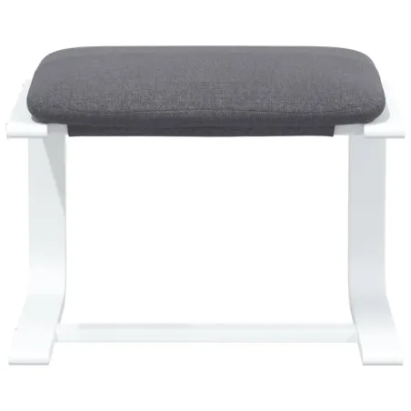 Chaise de relaxation avec repose-pied Gris foncé Tissu