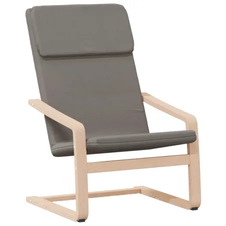 Chaise de relaxation avec repose-pied Taupe Tissu