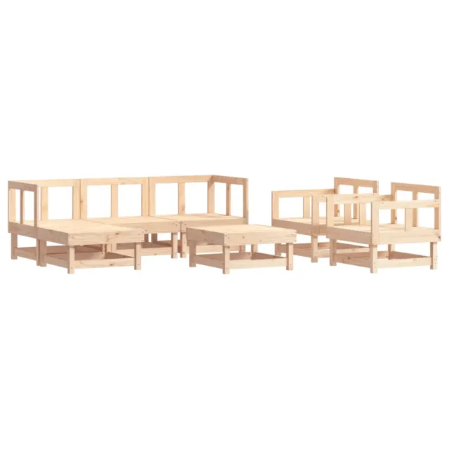 Salon de jardin 7 pcs Bois de pin massif