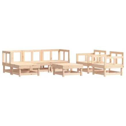 Salon de jardin 7 pcs Bois de pin massif 2