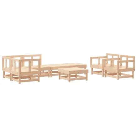 Salon de jardin 8 pcs Bois de pin massif 2