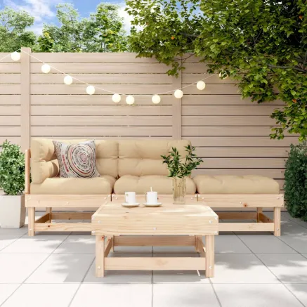 Salon de jardin 4 pcs bois massif de pin
