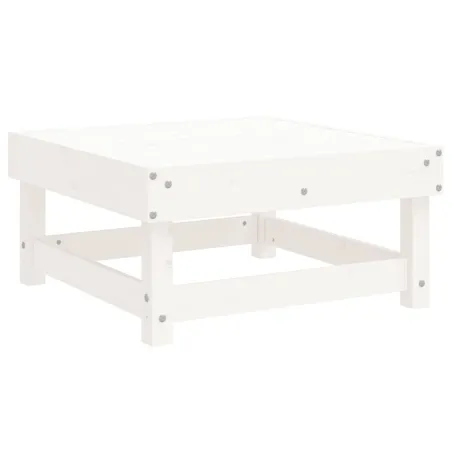 Salon de jardin 7 pcs Blanc Bois de pin massif