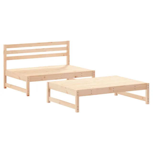 Salon de jardin 2 pcs bois de pin massif