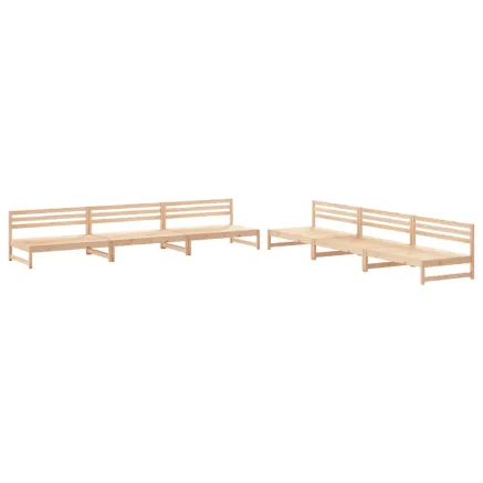 Salon de jardin 6 pcs Bois de pin massif 2