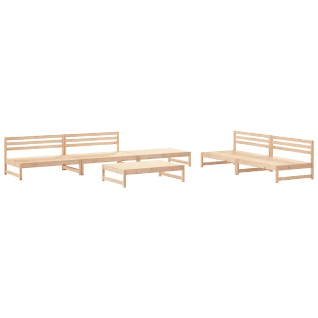 Salon de jardin 6 pcs Bois de pin massif