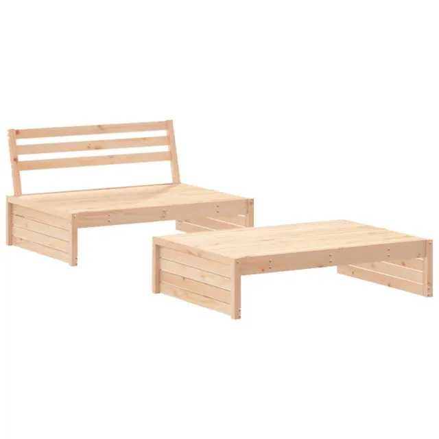 Salon de jardin 2 pcs bois de pin massif