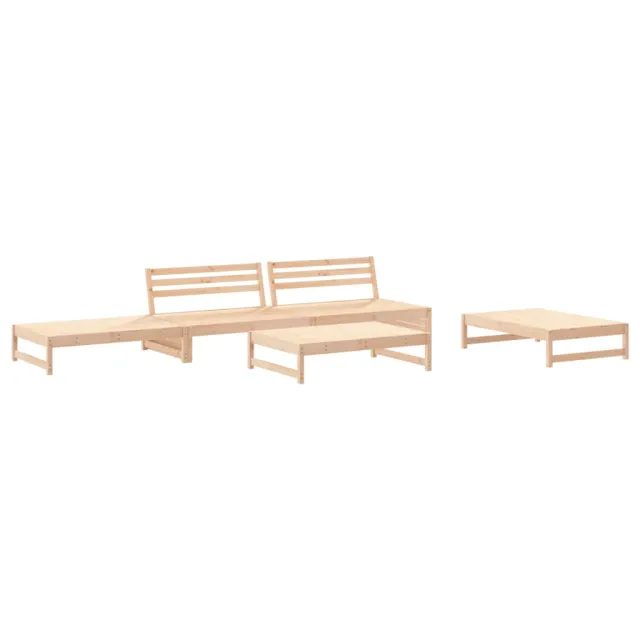 Salon de jardin 5 pcs bois massif de pin