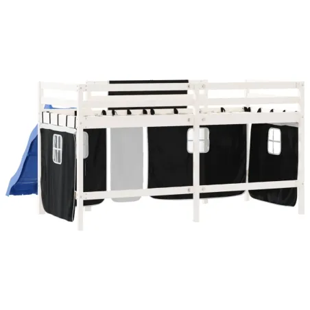 Lit mezzanine pour enfants avec rideaux sans matelas 80x200 cm