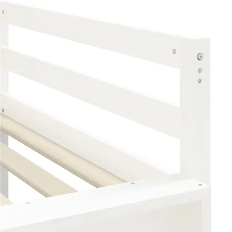 Lit mezzanine enfants et tour sans matelas blanc noir 80x200cm