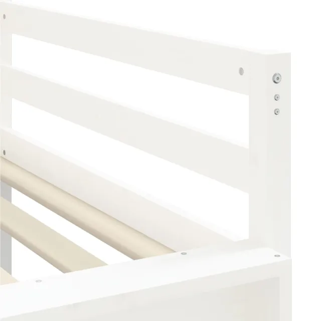 Lit mezzanine enfants et tour sans matelas blanc noir 80x200cm