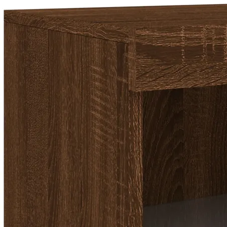 Buffet avec lumières LED chêne marron 181,5x37x100 cm