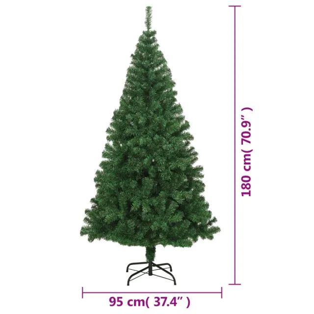 Arbre de Noël artificiel avec branches épaisses vert 180 cm PVC