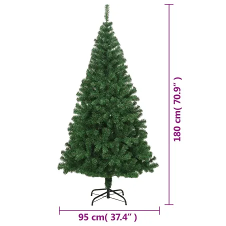 Arbre de Noël artificiel avec branches épaisses vert 180 cm PVC