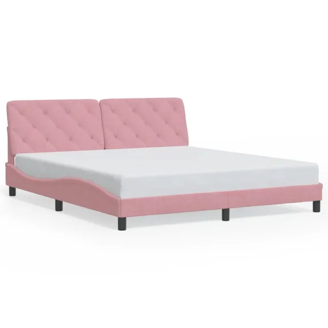 VidaXL Cadre de lit avec LED sans matelas rose 180x200 cm velours
