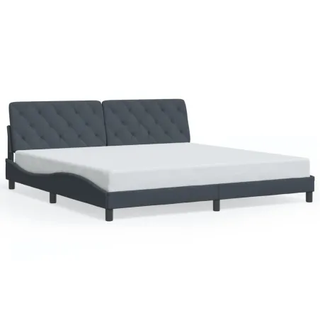 Cadre de lit avec LED sans matelas gris foncé 200x200 cm velours