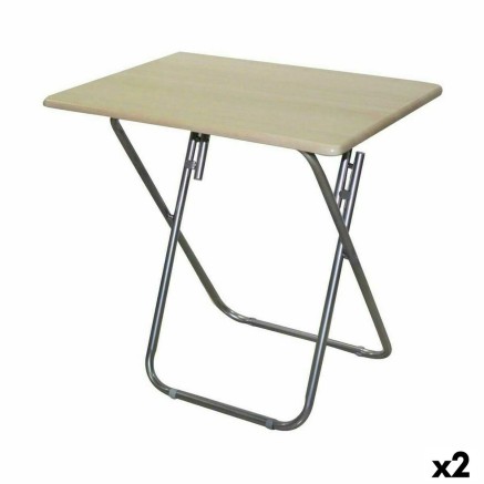 Opvouwbare bijzettafel Confortime Hout 75 x 52 x 73 cm (2 Stuks)