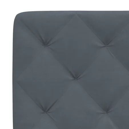 Cadre de lit avec LED sans matelas gris foncé 100x203 cm velours