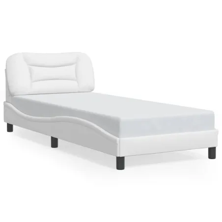 Cadre de lit avec LED sans matelas Hvar blanc 80x200 cm