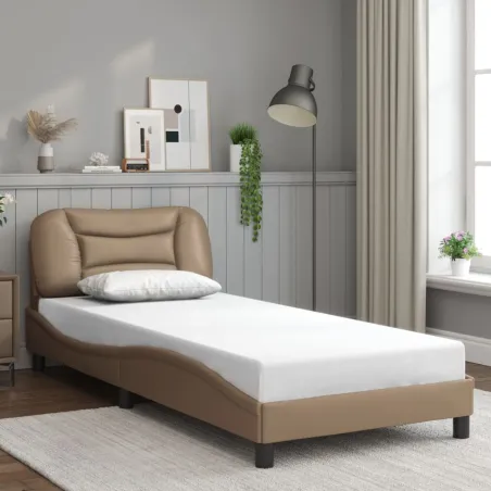 Cadre de lit avec LED sans matelas Hvar cappuccino 80x200 cm