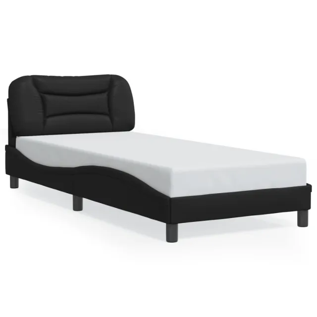 Cadre de lit avec LED sans matelas Hvar noir 90x190 cm