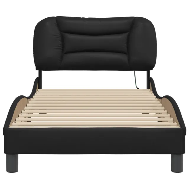 Cadre de lit avec LED sans matelas Hvar noir 90x190 cm