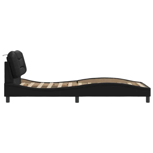 Cadre de lit avec LED sans matelas Hvar noir 90x190 cm