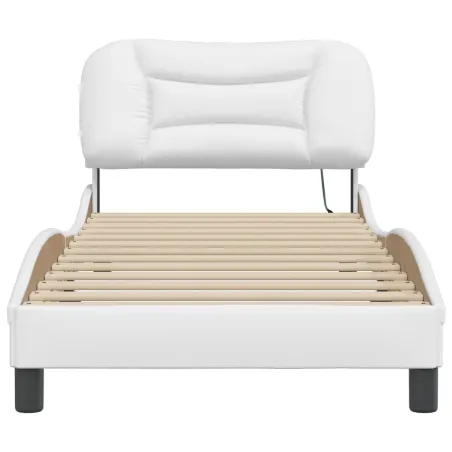Cadre de lit avec LED sans matelas Hvar blanc 90x190 cm