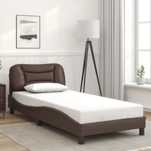 Cadre de lit avec LED sans matelas Hvar marron 90x190 cm
